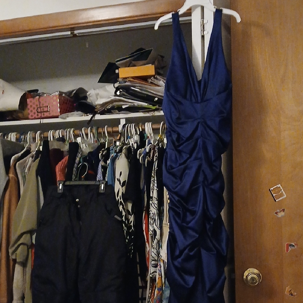 Elegant Blue Silk Dress